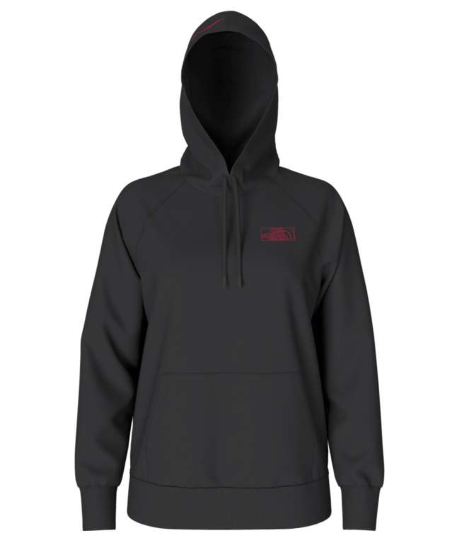 The North Face Women's Graphic Injection Hoodie - TNF Black/Brilliant Coral NF0A7UOX 4A9