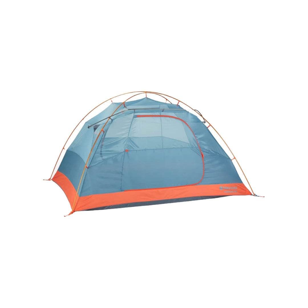 Marmot Catalyst 2-Person Tent in Red Sun/Cascade Blue.