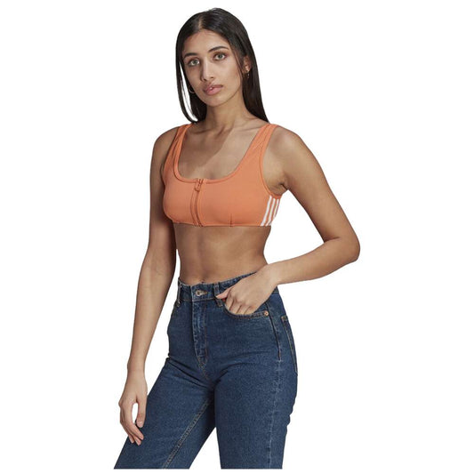 adidas Women's adicolor Classic Bikini Top in Hazy Copper - Front View