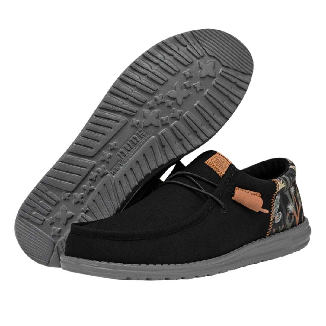 Hey Dude Men's wally Funk oasis in Black -A vibrant and funky choice for contemporary style.