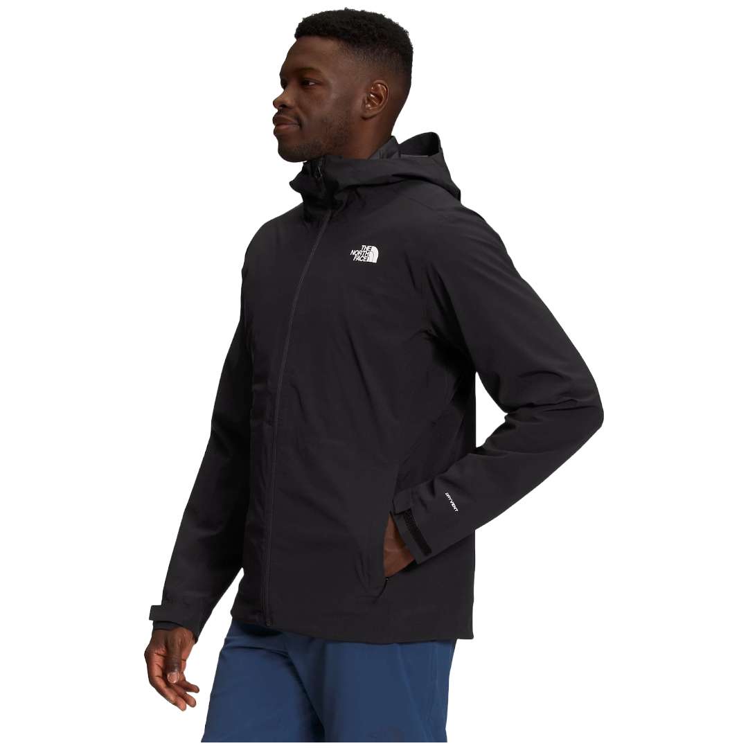 A man wearing The North Face Men’s ThermoBall™ Eco Triclimate® Jacket in TNF Black.