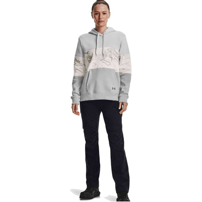 Women's UA Rival Fleece Blocked Hoodie Halo Gray / UA Snow Camo