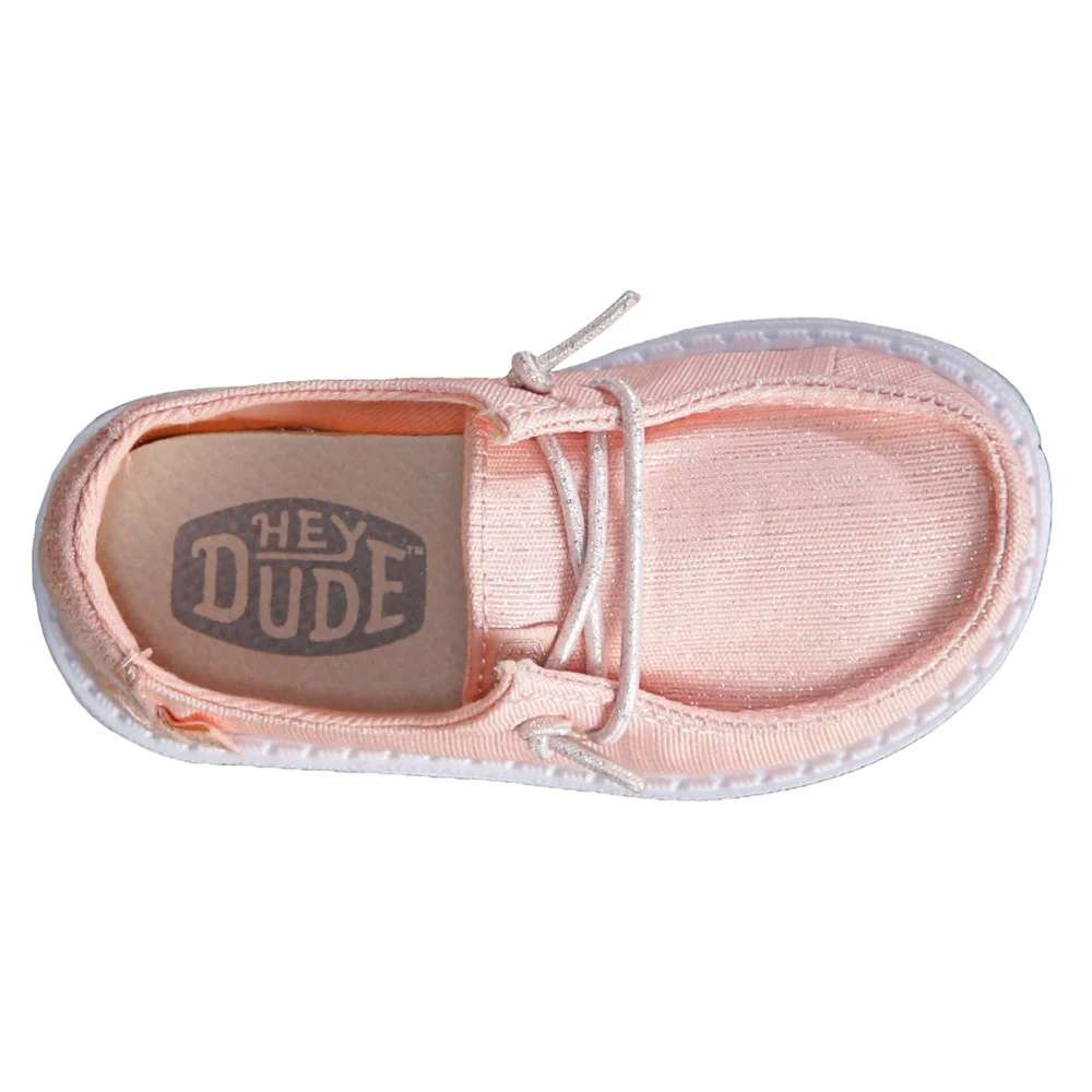 Hey Dude Girl's Wendy Toddler Glitter Shoes - Rose Crystal
