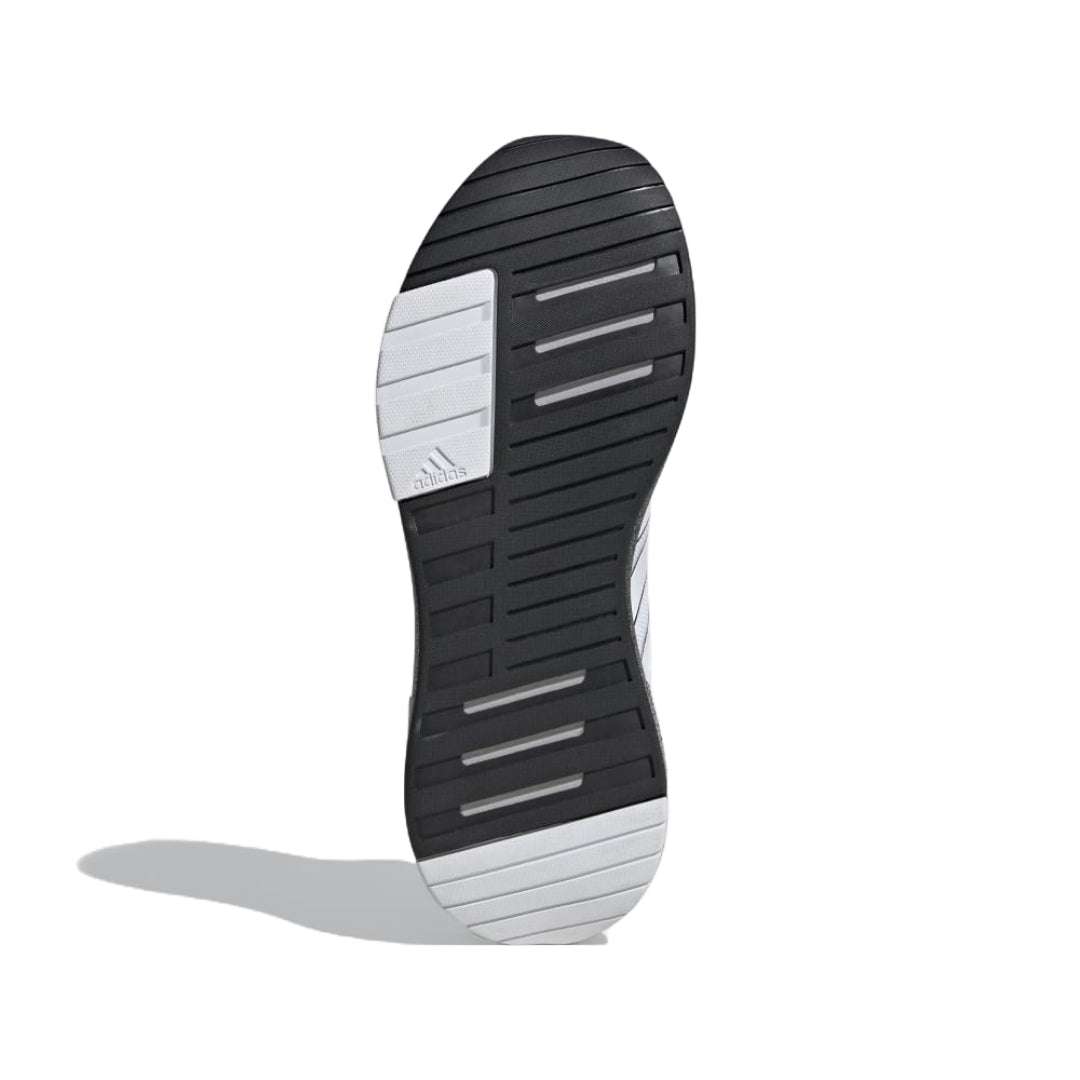 adidas Men's Racer TR23 Shoes in black with white accents, featuring a breathable mesh upper and cushioned sole for all-day comfort.