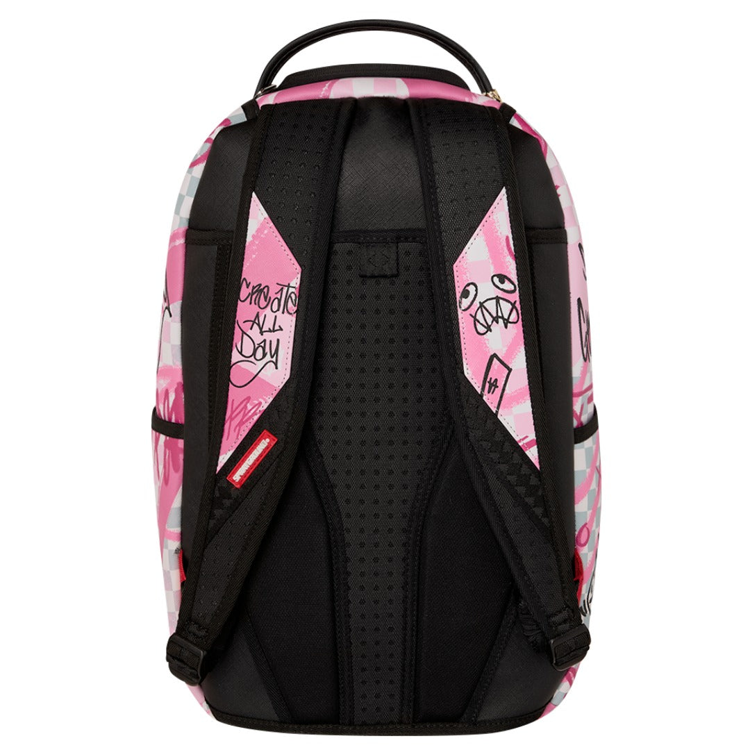 Sprayground Pink Smoke Check DLXSV Backpack 910B8672