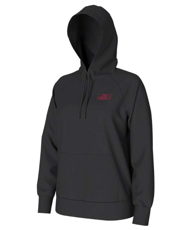 The North Face Women's Graphic Injection Hoodie - TNF Black/Brilliant Coral NF0A7UOX 4A9