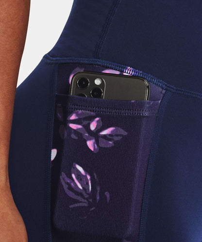 Under Armour Women's ColdGear Waistband Ankle Leggings 1365784 410 Midnight Navy / Twilight Purple