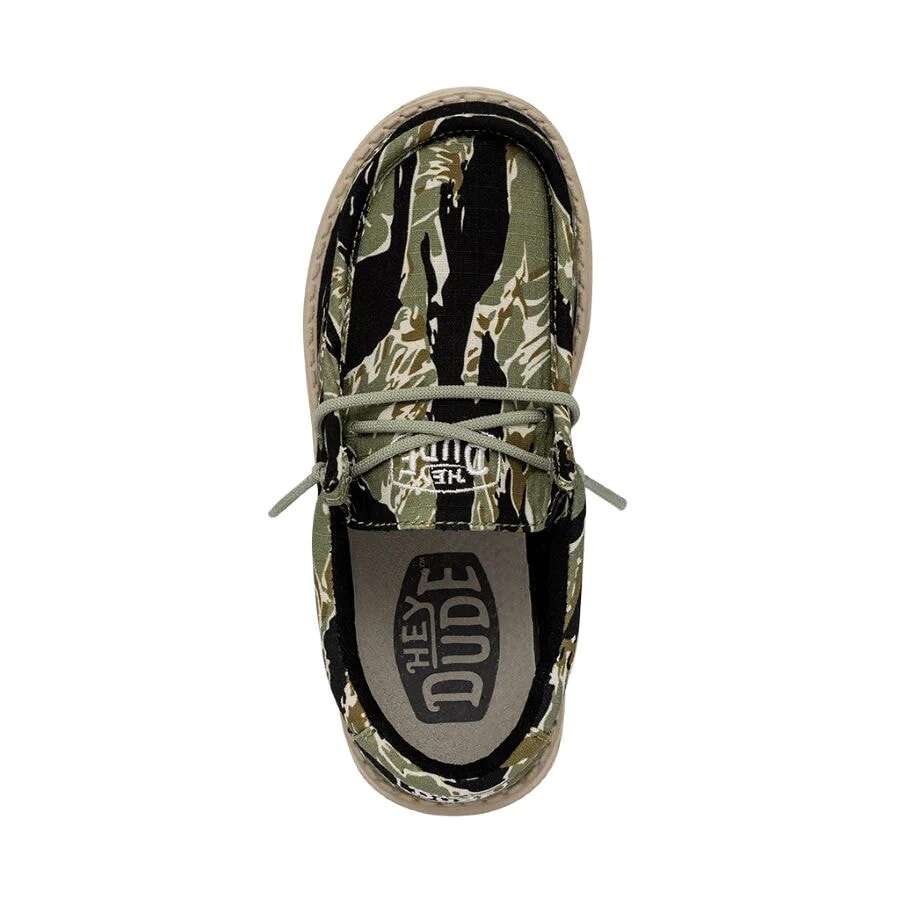 Hey Dude Wally Youth Shoes - Tiger Stripe Camo