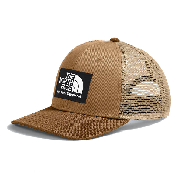 The North Face Unisex Deep Fit Mudder Trucker Hat: Classic trucker hat with deep fit and adjustable snapback closure in Utility Brown