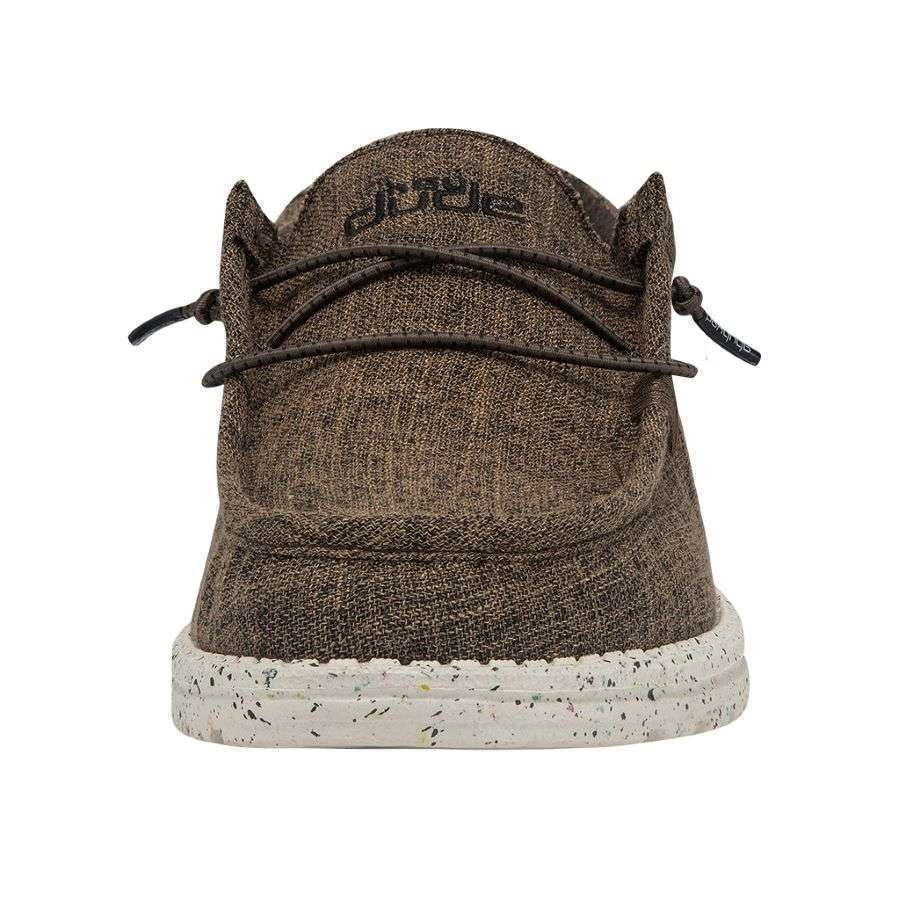 Hey Dude Men's Wally Eco Linen Shoes - Dark Brown