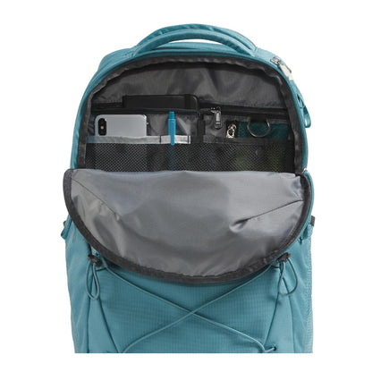 The North Face Jester Backpack featuring a spacious design with multiple compartments and adjustable shoulder straps.