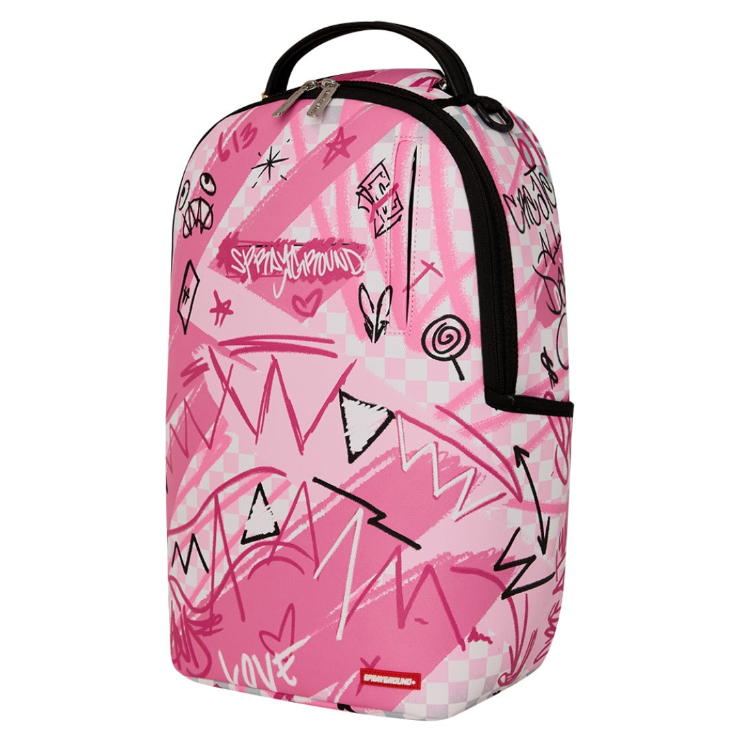Sprayground Pink Smoke Check DLXSV Backpack 910B8672