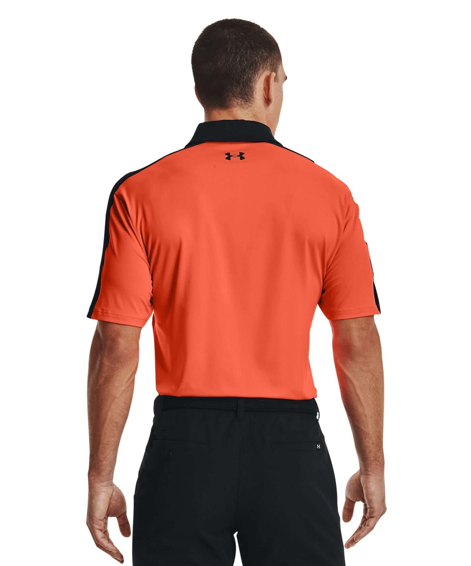 Under Armour Men's UA T2G Blocked Polo 1370112-824 Electric Tangerine / Black