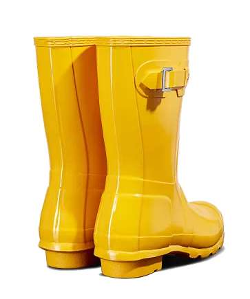 Hunter Women's Original Short Gloss Rain Boots - Yellow (WFS1000RGL)