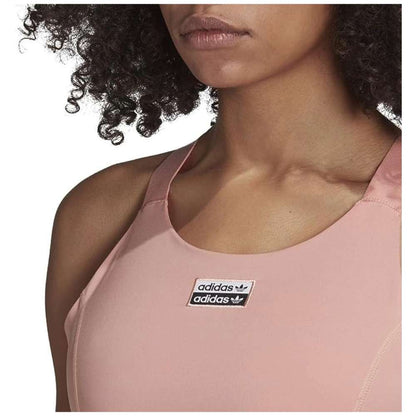 Adidas Originals Women's Bra Top - A trace pink, stylish and comfortable sports bra with the Adidas Originals logo, designed for active women