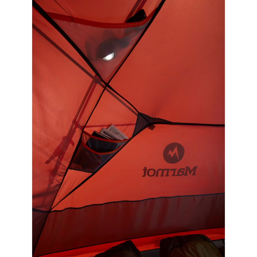 Marmot Catalyst 2-Person Tent in Red Sun/Cascade Blue.
