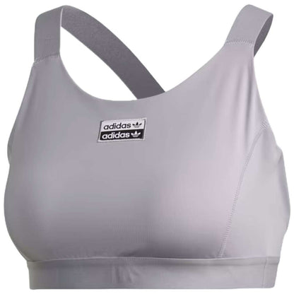 A close-up image of an adidas Originals Women's Bra Top in stylish grey.