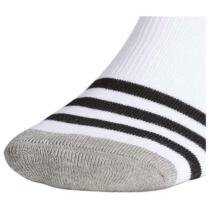 A selection of adidas Originals Men's Roller No Show Socks in white, black, and heather grey