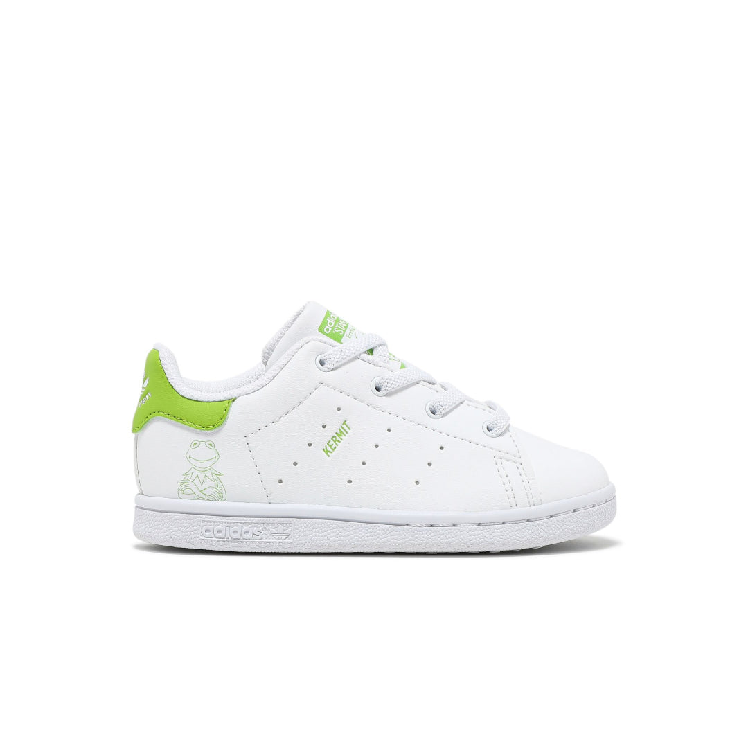 adidas Originals Kermit Stan Smith Shoe in green and white.