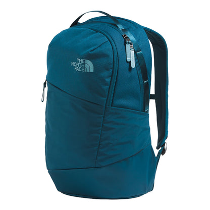 The North Face Women’s Isabella Backpack 3.0 in black, featuring a sleek design, multiple compartments, and adjustable shoulder straps.