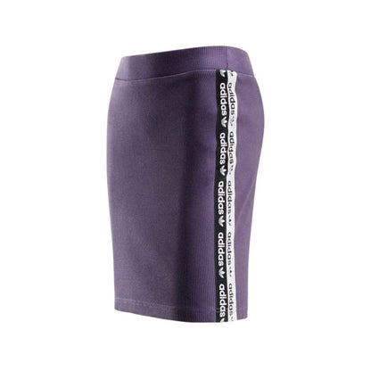 A stylish view of the adidas Originals Women's Tape Skirt in trace purple.