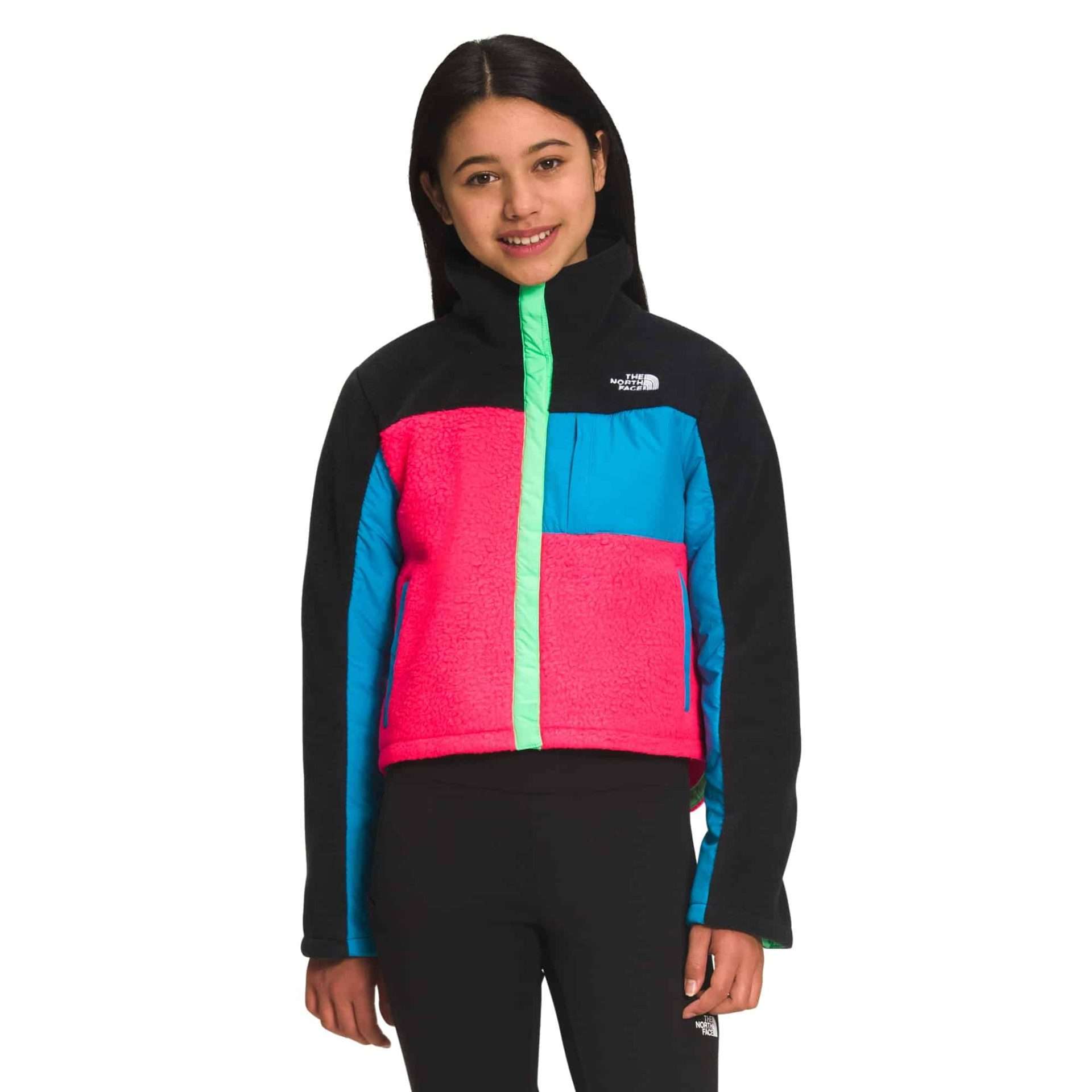 North Face Girls’ Fleece Mashup Jacket Brilliant Coral