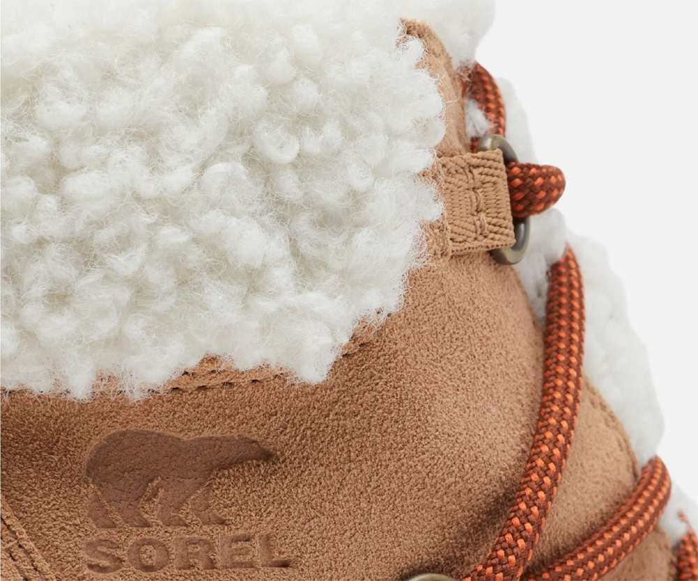 SOREL WOMEN'S EVIE COZY LACE BOOTIE - Tawny Buff, Wood NL4924-235