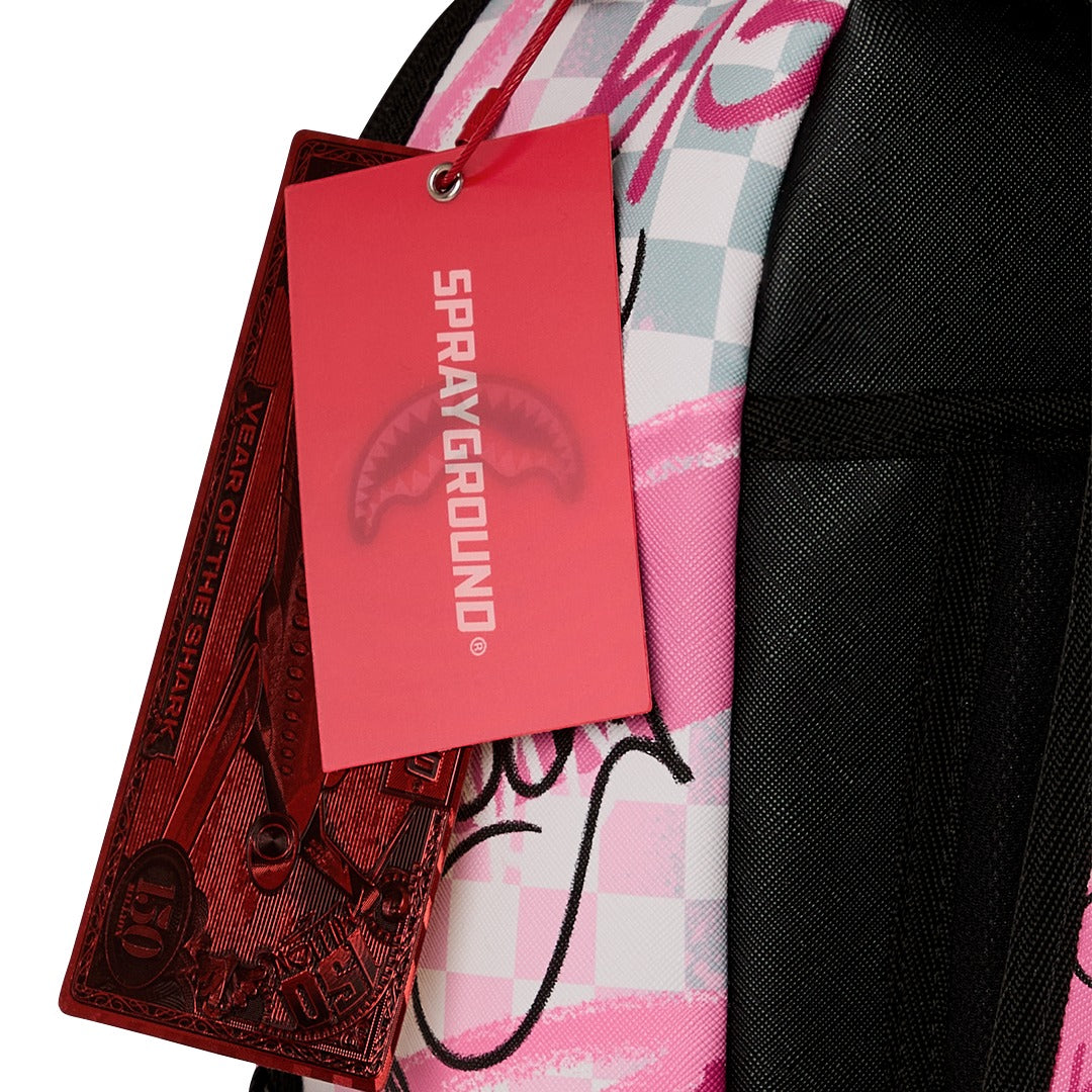 Sprayground Pink Smoke Check DLXSV Backpack 910B8672