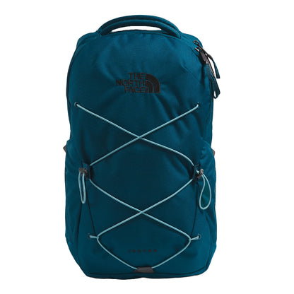 The North Face Jester Backpack featuring a spacious design with multiple compartments and adjustable shoulder straps.