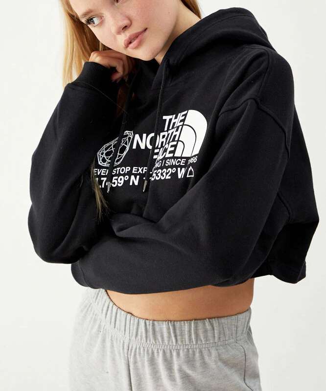 The North Face Women’s Coordinates Crop Drop Pullover Hoodie NF0A55UYJK3  TNF Black