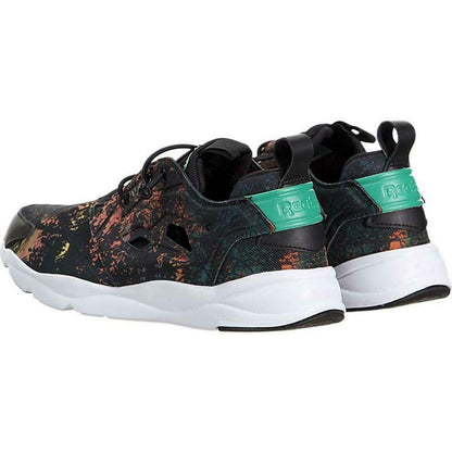 Reebok Women's Furylite  Shoes,V62744,Black / Glass Green-Rosette-White