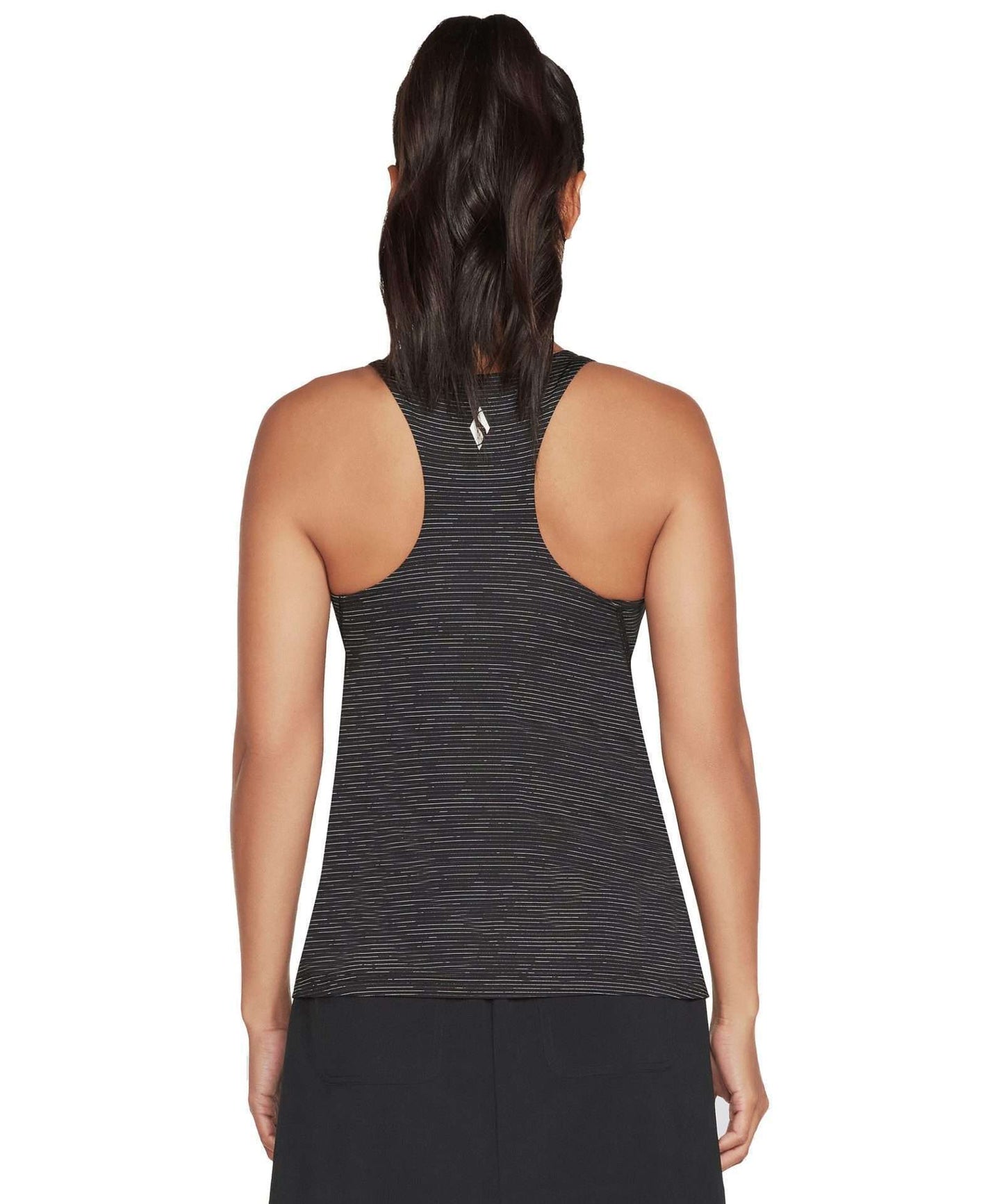 Skechers WOMEN'S Apparel Motion Stripe Shelf Bra Tank W1TT136 Blk
