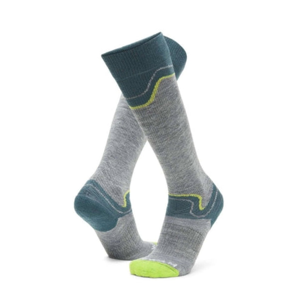WIGWAM Snow Junkie lightweight over-the-calf socks featuring merino wool-blend construction, cushioned ski comfort, and performance winter styling for skiing and snowboarding