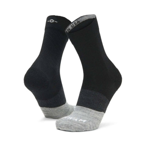 WIGWAM Trail Junkie lightweight mid crew socks featuring breathable merino wool-blend construction, cushioned trail-running comfort, and rugged outdoor performance styling for hiking and running