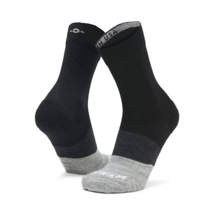 WIGWAM Trail Junkie lightweight mid crew socks featuring breathable merino wool-blend construction, cushioned trail-running comfort, and rugged outdoor performance styling for hiking and running