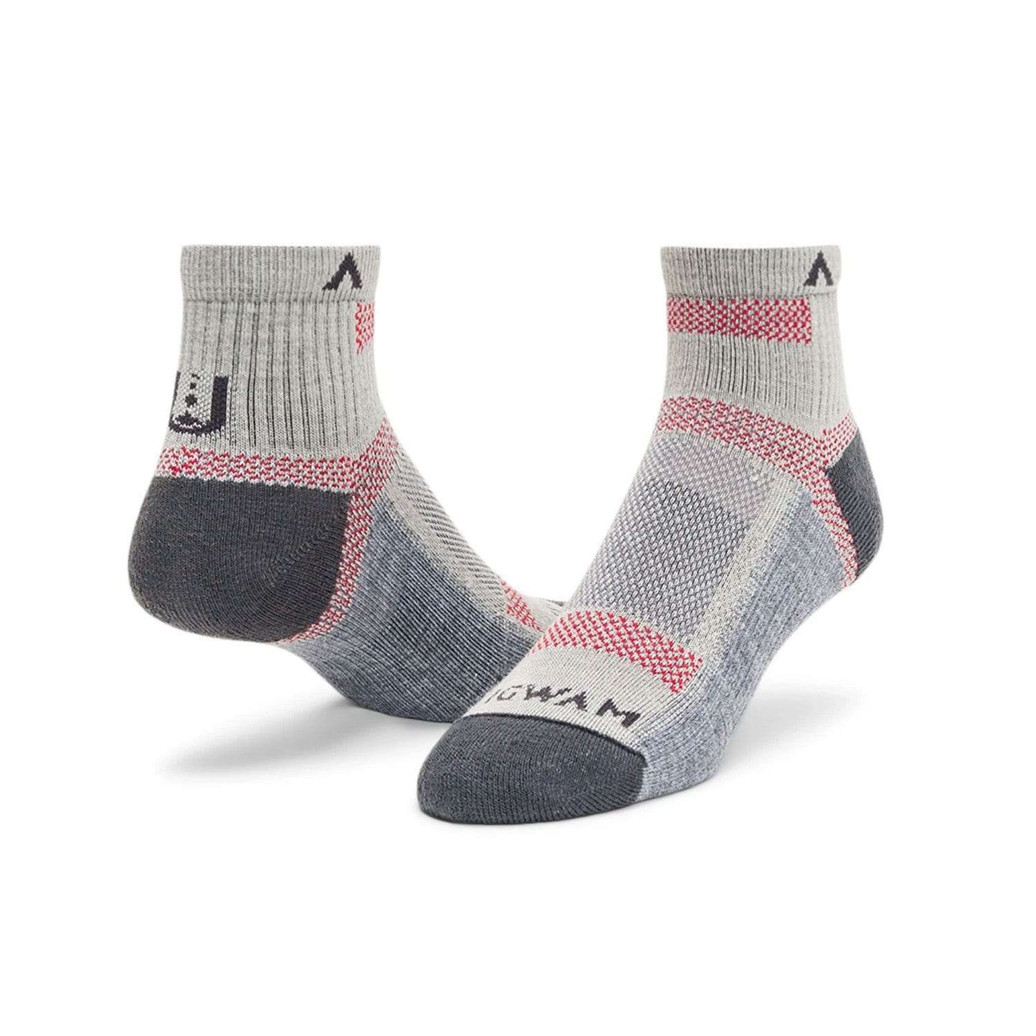 WIGWAM Ultra Cool-Lite quarter socks featuring lightweight breathable knit construction, moisture-control technology, cushioned athletic comfort, and quarter-height performance styling