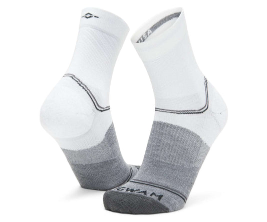 WIGWAM Surpass lightweight mid crew socks featuring breathable performance knit construction, cushioned athletic comfort, and moisture-wicking support for running and training