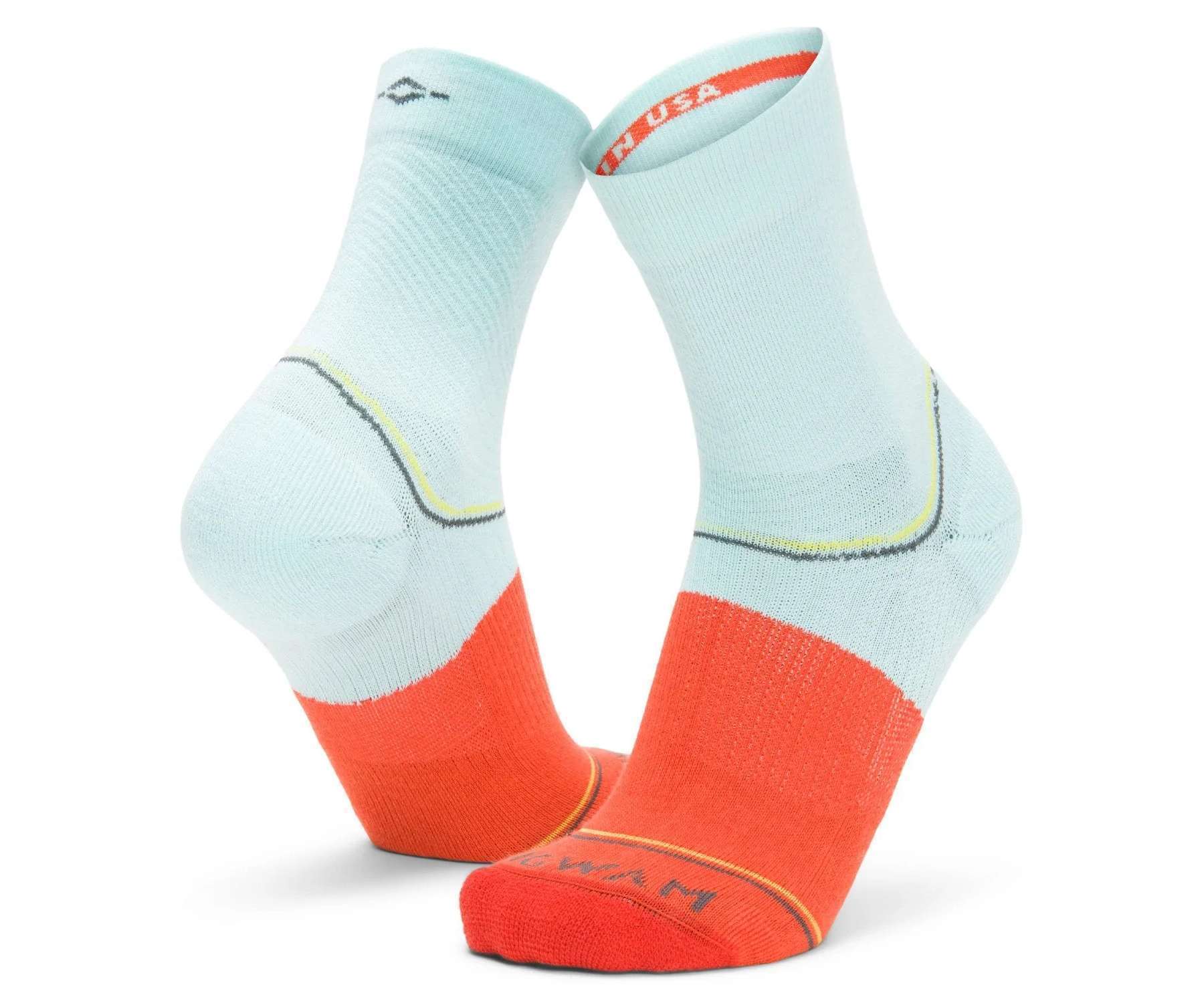 WIGWAM Surpass lightweight mid crew socks featuring breathable performance knit construction, cushioned athletic comfort, and moisture-wicking support for running and training