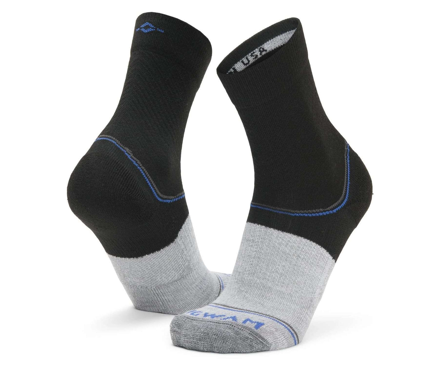 WIGWAM Surpass lightweight mid crew socks featuring breathable performance knit construction, cushioned athletic comfort, and moisture-wicking support for running and training