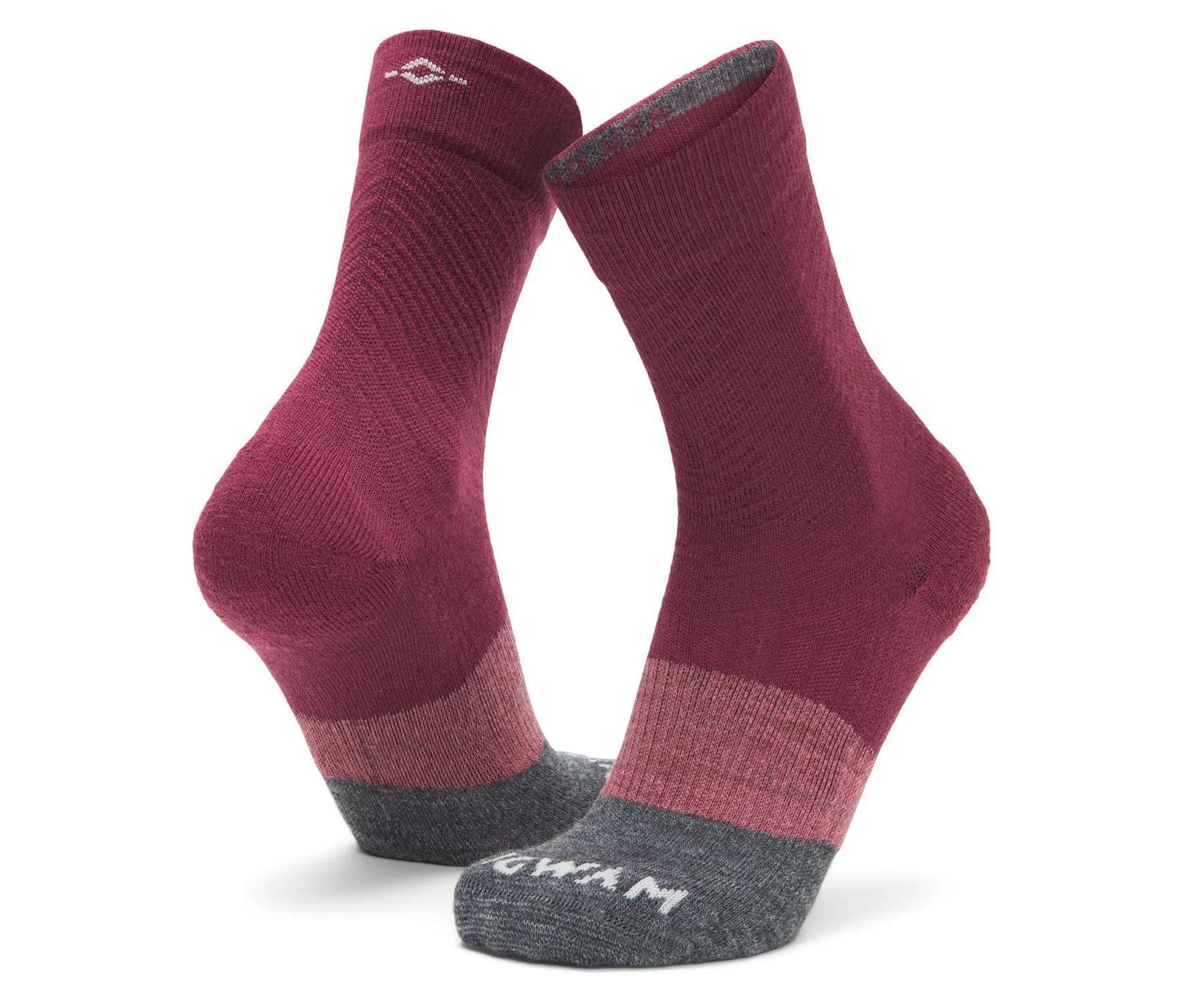 WIGWAM Trail Junkie lightweight mid crew socks featuring breathable merino wool-blend construction, cushioned trail-running comfort, and rugged outdoor performance styling for hiking and running