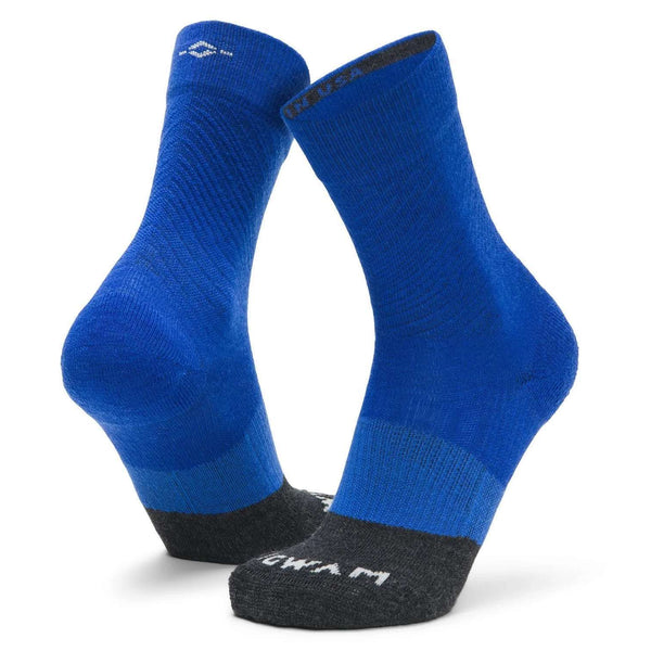 WIGWAM Trail Junkie lightweight mid crew socks featuring breathable merino wool-blend construction, cushioned trail-running comfort, and rugged outdoor performance styling for hiking and running