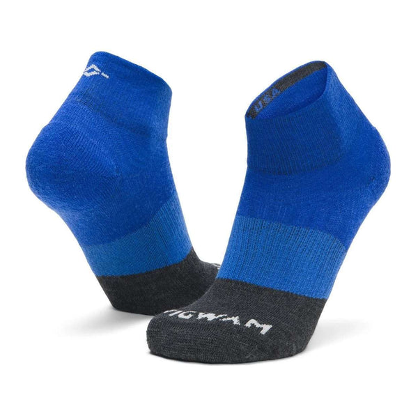 WIGWAM Trail Junkie lightweight quarter socks featuring breathable merino wool-blend construction, cushioned trail-running comfort, and low-profile outdoor performance styling 
