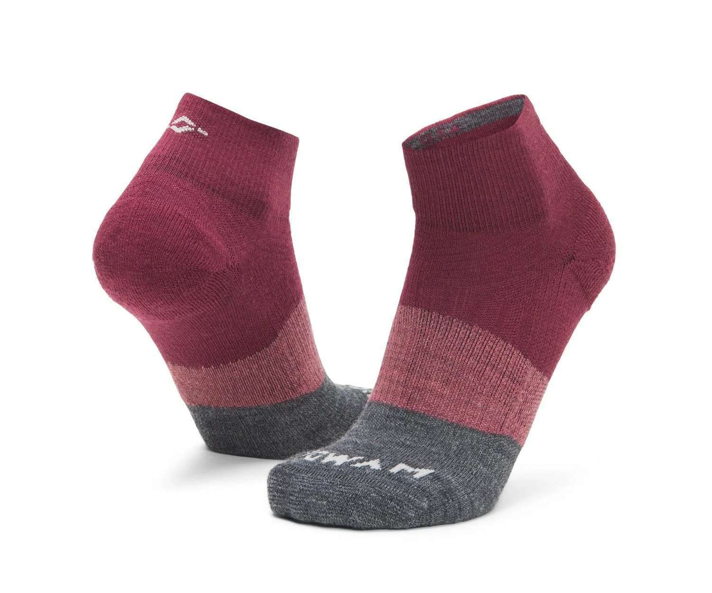 WIGWAM Trail Junkie lightweight quarter socks featuring breathable merino wool-blend construction, cushioned trail-running comfort, and low-profile outdoor performance styling