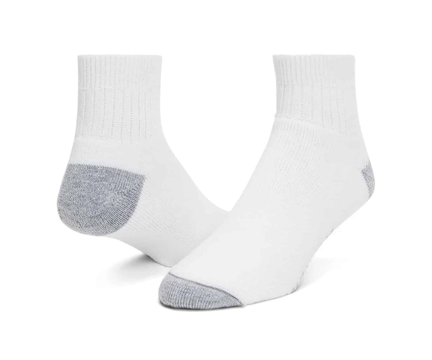 WigWam Diabetic Sport quarter socks featuring non-binding athletic construction, cushioned comfort, breathable moisture-wicking knit, and quarter-height performance styling for sensitive feet
