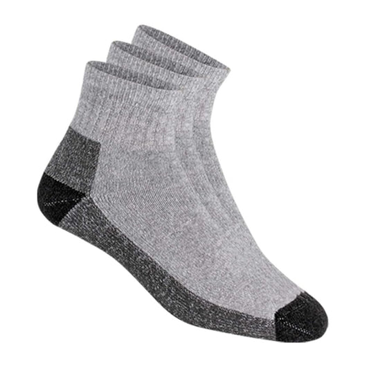 Wigwam At Work quarter crew socks in a 3-pack, featuring cushioned soles, reinforced knit construction, and durable quarter-length design for work or everyday wear