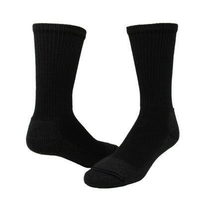 Wigwam At Work Steel Toe crew socks with heavyweight cushioned construction, reinforced heel and toe, and durable knit design made for steel-toe work boots