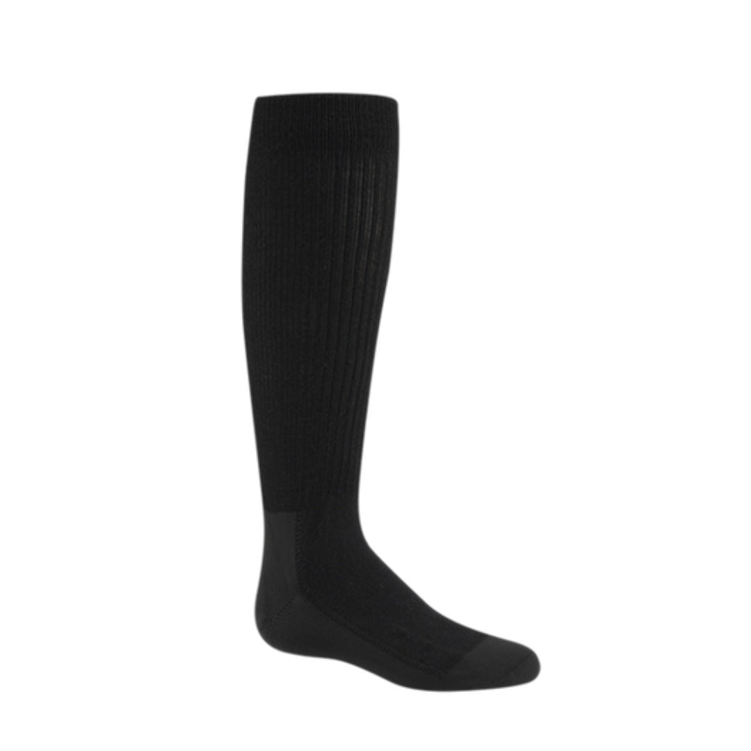Wigwam Kid’s Snow Whisper Pro socks featuring merino wool-blend construction, cushioned winter comfort, and knee-high performance styling for skiing and snow activities