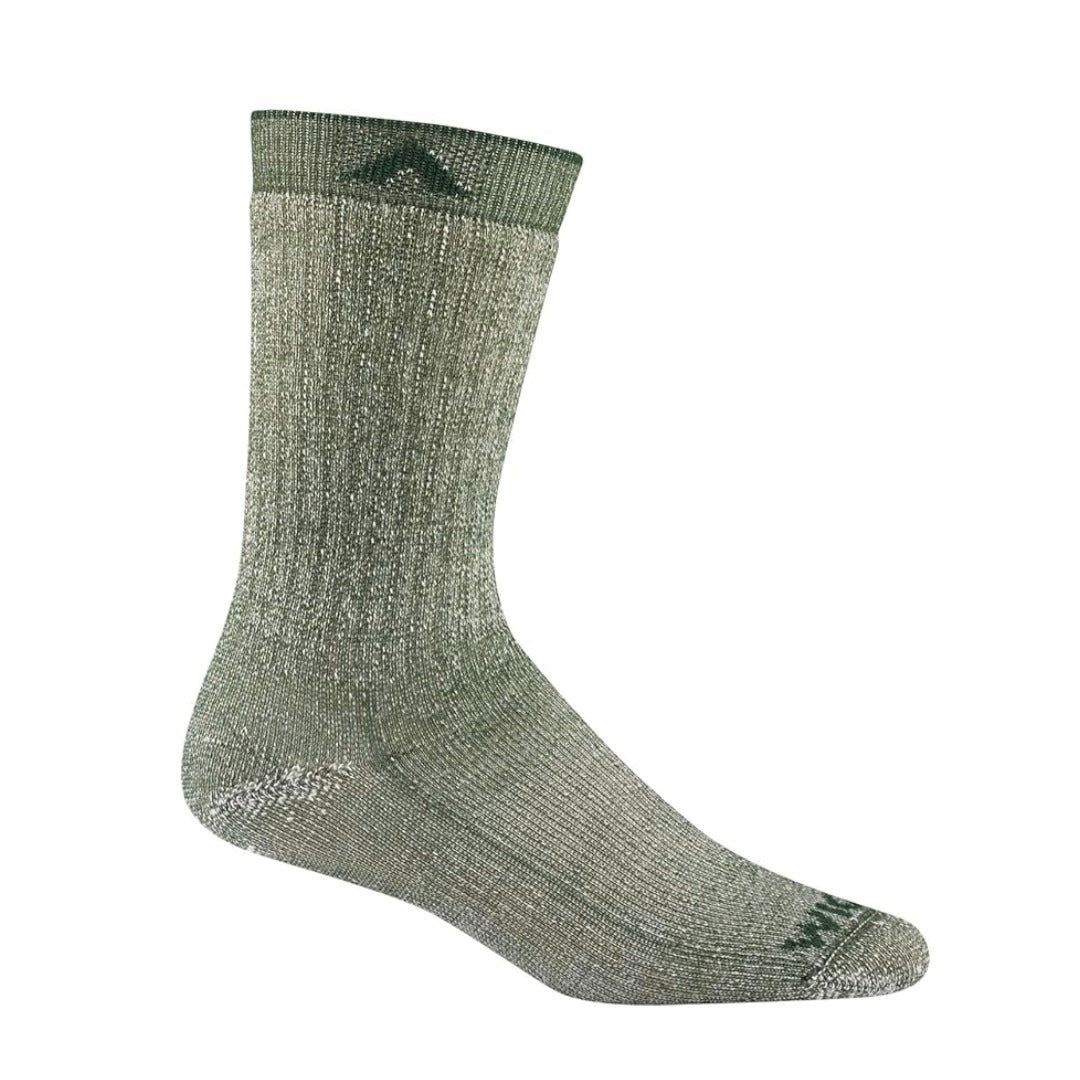 Wigwam Merino Comfort Hiker crew socks featuring midweight merino wool-blend construction, full cushioning, seamless toe comfort, and rugged hiking-ready styling for outdoor adventures