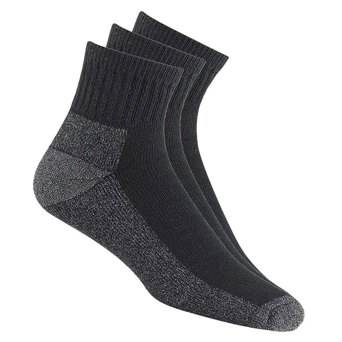 Wigwam Men's At Work Quarter 3-Pack Socks #s1360-052  Black