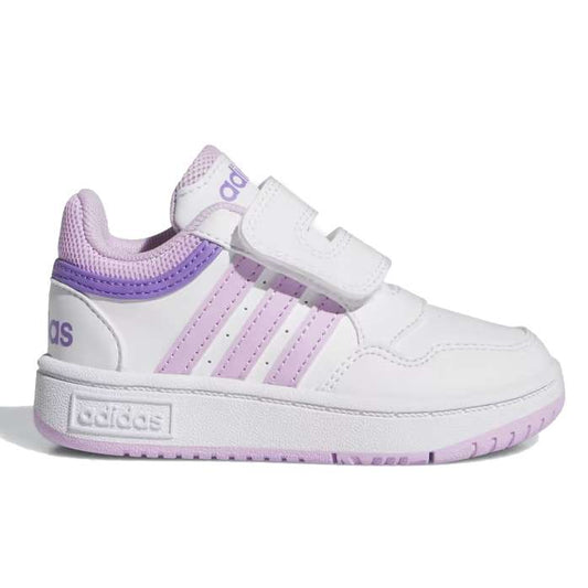 adidas Hoops 3.0 CF Infants Shoes - Cloud White / Bliss Lilac / Violet Fusion - Stylish and comfortable infants' shoes with Cloud White synthetic leather upper and pops of Bliss Lilac and Violet Fusion.